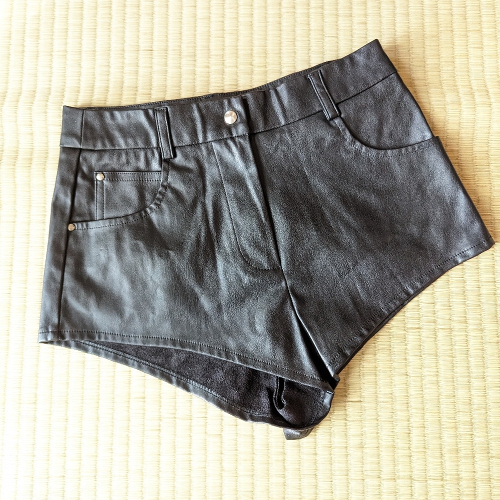 Fake leather short pants by Nasty Gal